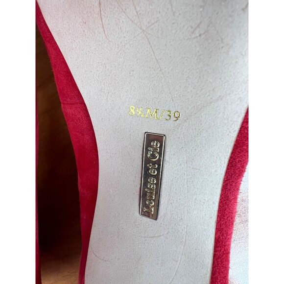 Louise Et Cie Red Suede Pointed Toe Kitten Heels Size 8.5M - Picture 4 of 16